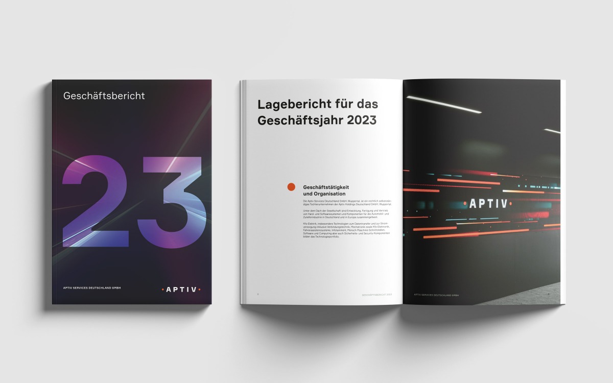 Aptiv Geschäftsbericht 2023 Cover und Innenseite