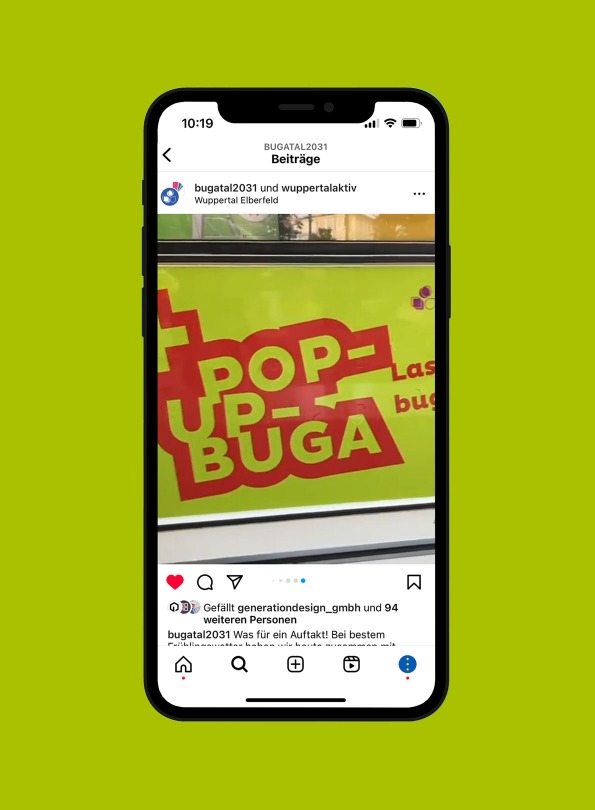 Screenshot Pop-up-BUGA auf Instagram