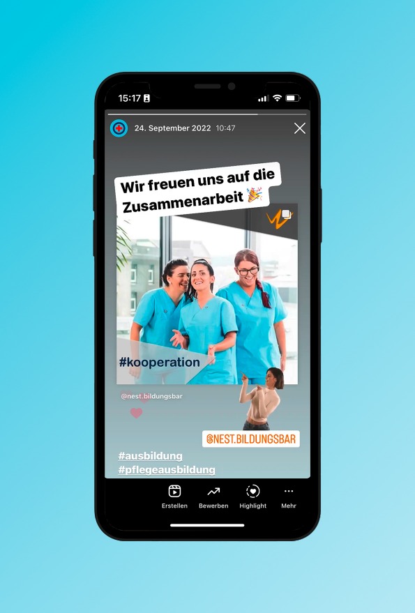 Screenshot des Instagarm Kanals der DRK Schwesternschaft Wuppertal