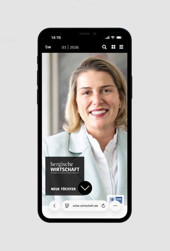 mobile Ansicht der Website der Bergischen IHK