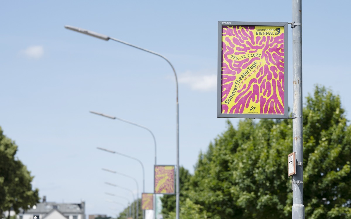 Veranstaltungsplakate Neanderland Biennale im Stadtbild